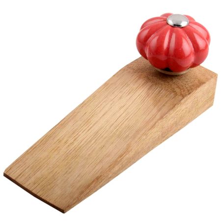 Red Big Melon Ceramic Wooden Door Stopper